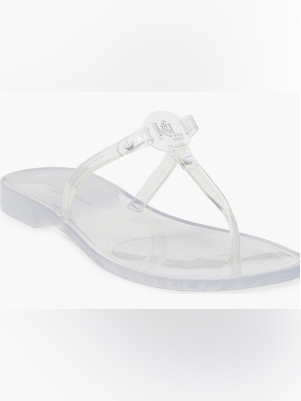 Karl Lagerfeld Paris “Wylda” Clear Sandals. Ladies 8